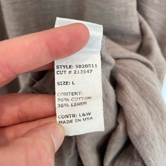 Cut Loose Linen Blend Midi Dress Womens Large Tank A-Line Pockets Lagenlook Brwn - Picture 8 of 12